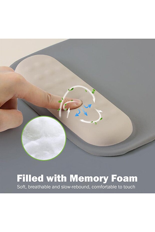 Ergonomic Mouse Pad with Memory Foam Wrist Support, Non-Slip PU Base for Gaming & Office - Clesante - 4