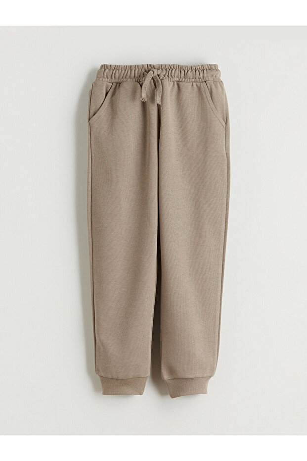 Bej Bisiklet Yaka Erkek Çocuk Sweatshirt Ve Eşofman Alt - 5