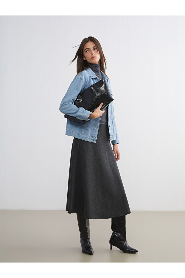 Peak New Season Elastic Waist A-Line Skirt