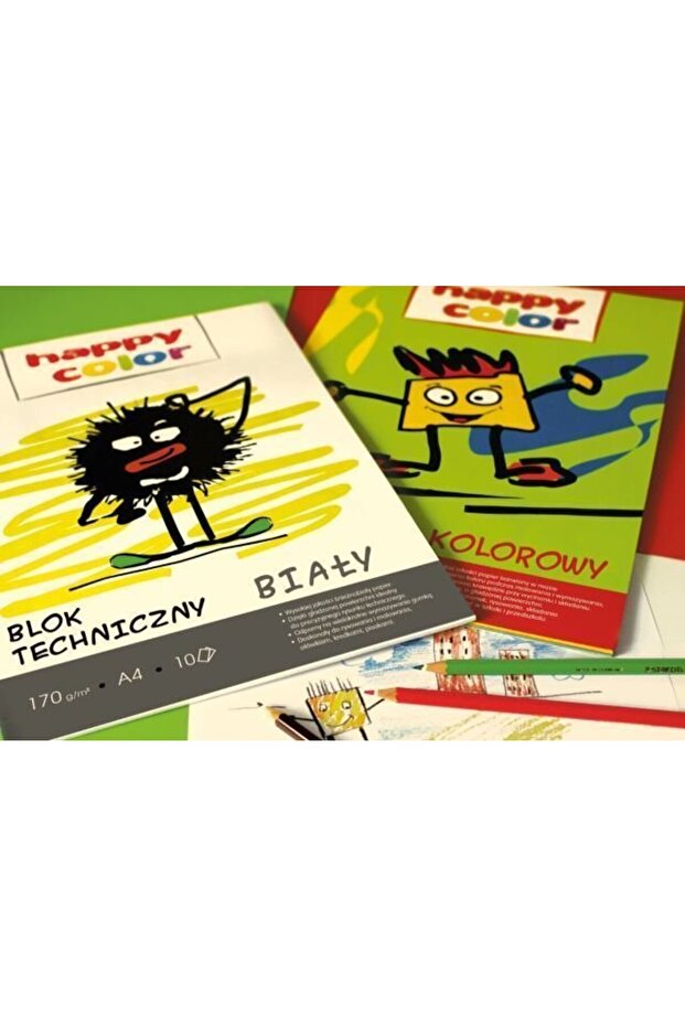 Bloc de desen Happy Color A4 alb, 20 de coli, 100g/m2 - 2