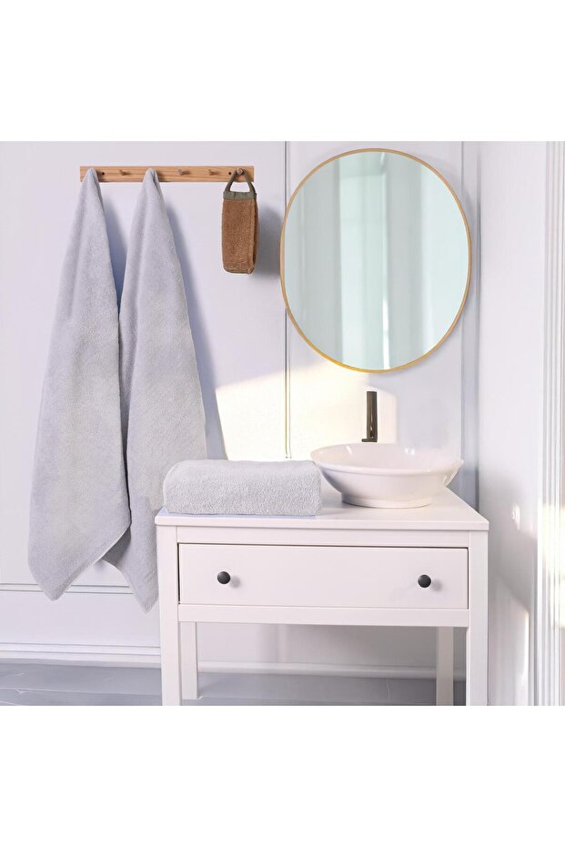 Bath Towel 90X150 | Set of 3 - 100% Cotton - Gray - Soft Texture
