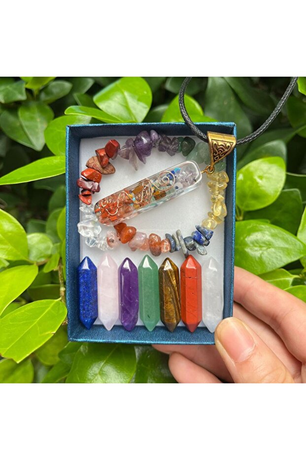 Style B 9pcs Pointed Quartz Crystal,Chakra Healing Stones And Crystals Set,Hexagon Rose Quartz Gems