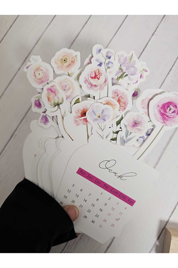 2026 Çiçekli Takvim Masa Takvimi Vazodaki Çiçekler 2 - 4