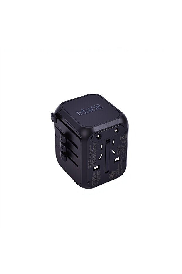محول سفر عالمي بقوة 35 وات مع منفذي USB-A ومنفذي USB-C، قابس الولايات المتحدة/الاتحاد الأوروبي/المملكة المتحدة/أستراليا