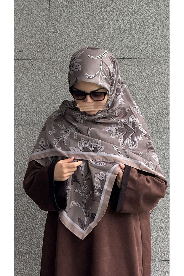 وشاح بنمط أوراق القطن - مينك - 8