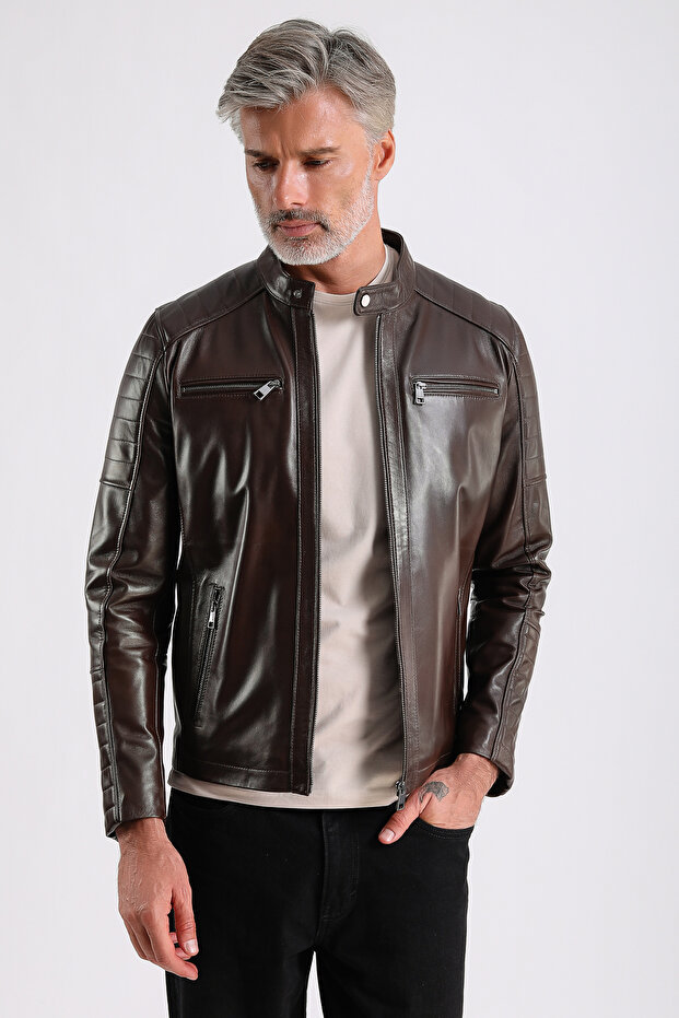 Maroquın Leather Georges Men's Sports Leather Coat