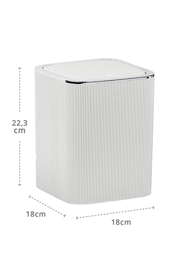Trash can, made of plastic, rectangular shape, modern and elegant design, 5 L, 18 x 18... - 2