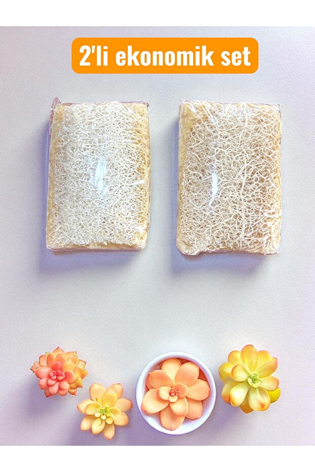 Natural Handmade Rice and Pumpkin Fiber Soap 2 Pieces 280 Grams