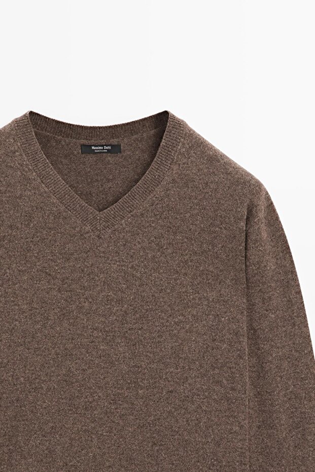 Yünlü V yaka triko kazak - 5