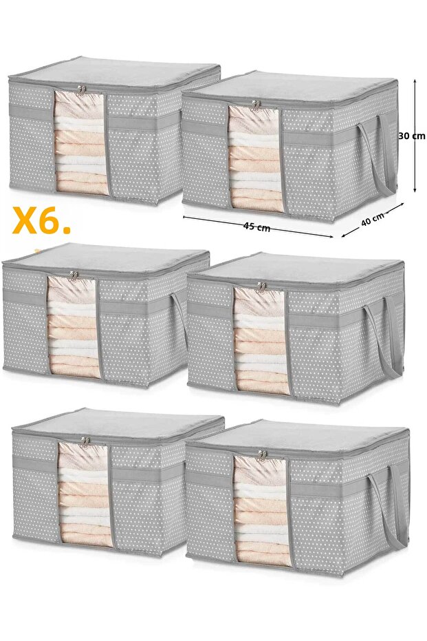 6 Pieces - Window Sweater Clothing Hurcu 45 X 40 X 30 Cm - Gray Spotted
