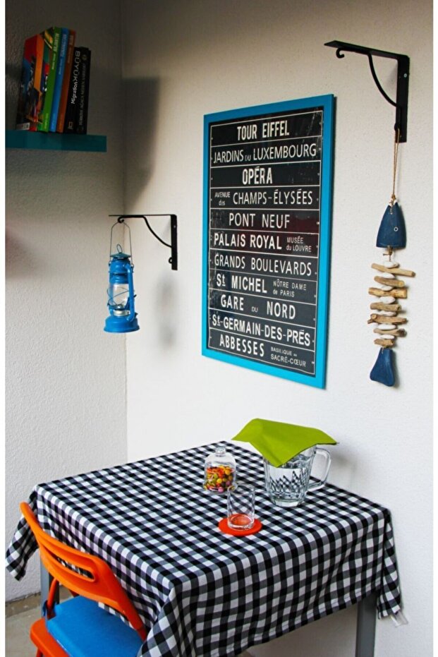 Black Checkered Tablecloth - 4