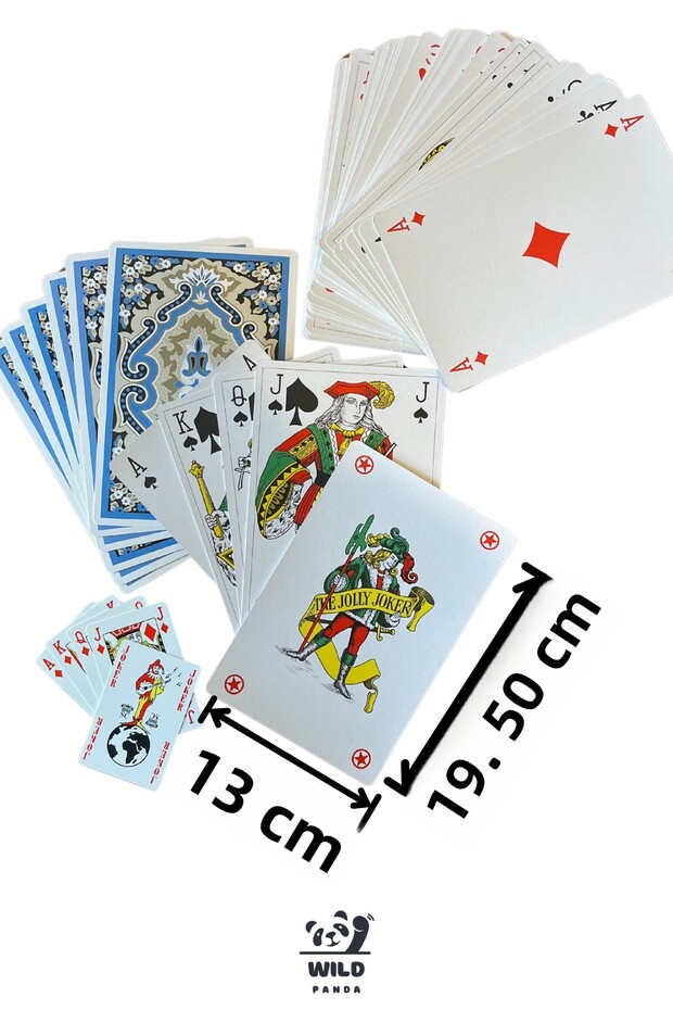 Giant Size Iskambil Jumbo Playing Cards 54 Cards 400 Gr American Bristol Carton Size: 19.50 cm * 13 cm