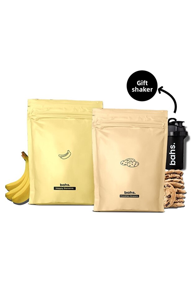 1 Happy Banana 1 Cookies Dream - Protein Food Powder and Shaker Gift