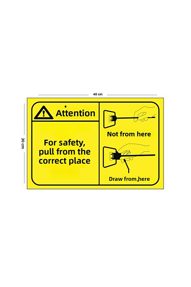 Metal Caution Pull Keep Right Place for Safety 30cm X 40cm A3 Size Warning Sign