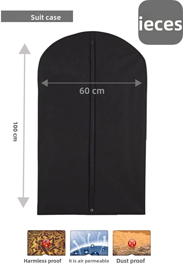 (2 Pcs) Suit Cover with Zipper, Clothing Jacket Protective Storage Bag - Closet Organizer, Garment Protection Cover