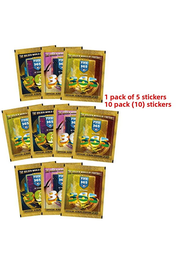 مجموعة ملصقات FIFA 365 2025 - 10 قطع (5+50) ملصقات