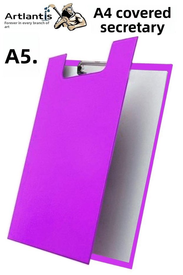 Secretary's Cover A5 Small Size 1 Piece Colored Cover Secretary's Clip-On Metal Mechanism 80 Sheets