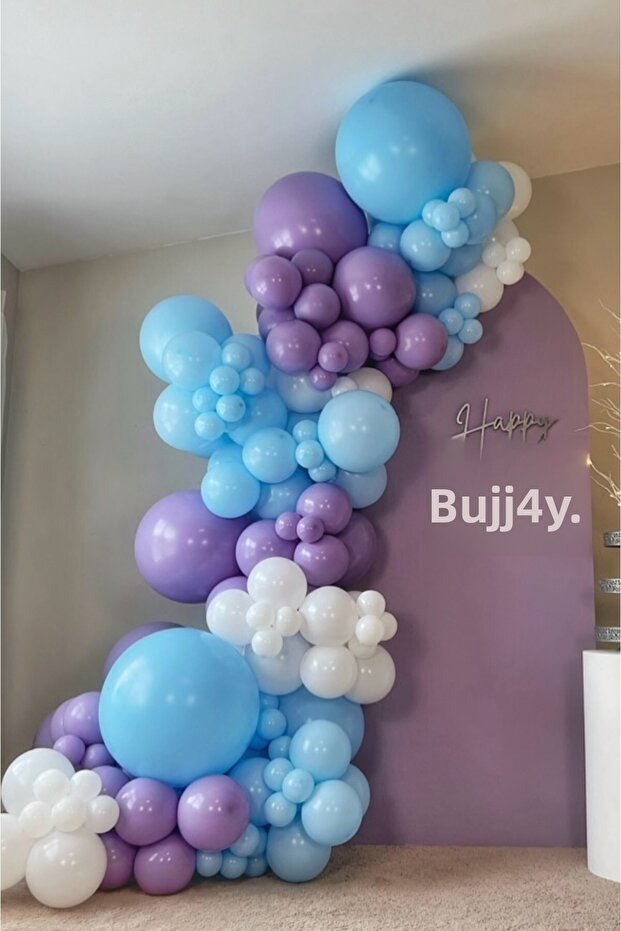 Elsa Concept Purple Lilac White Balloon Chain Set 100Pcs
