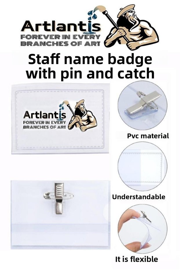 Staff Transparent Name Badge with Pin and Latch 25 Pcs Pvc Lapel Card Holder Identity Protection Bureau Office Ok