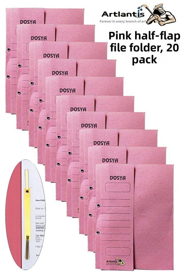 Half Cover Ring Binder Pink Cardboard 20 Pieces Cardboard Half Cover Encapsulated File A4 Size 24X32 cm Kla
