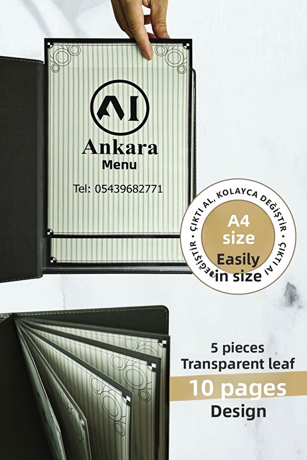 5 Sheets A4 Menu Container - Printed and Acidated - 5