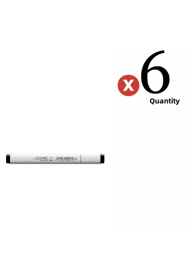 Marker Pen 100 Black 6 Pieces Set