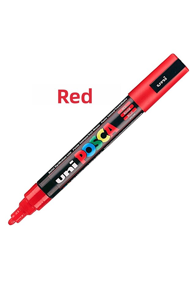 قلم تحديد أحمر من Posca طراز PC-1m (0.7 مم) Poska PC1m PC - 1m