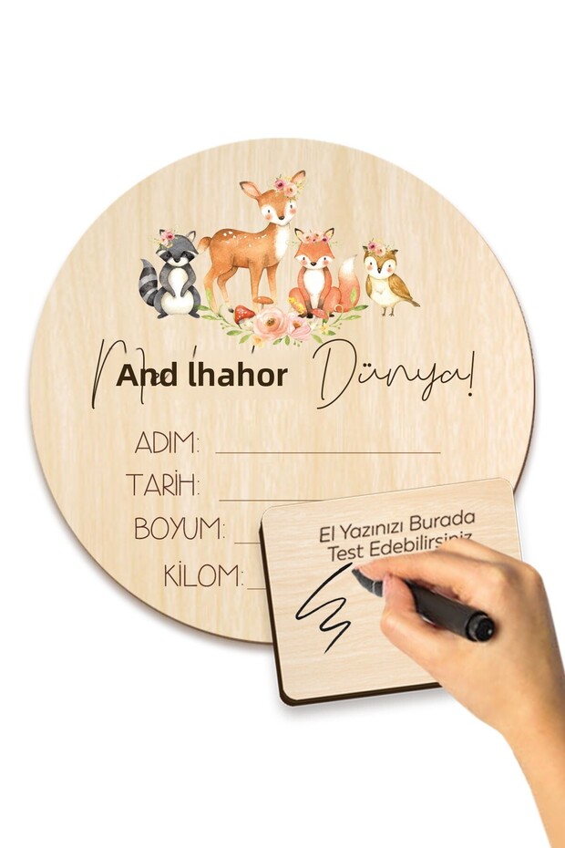 Baby Tag Wooden Birth Information Board 16.5 Cm Newborn Baby Gift Wooden Imprint Memory Card