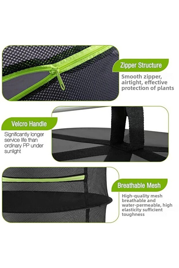 4-Level Green Plant, Vegetable and Fruit Drying Net - Foldable and Zippered Design - 5