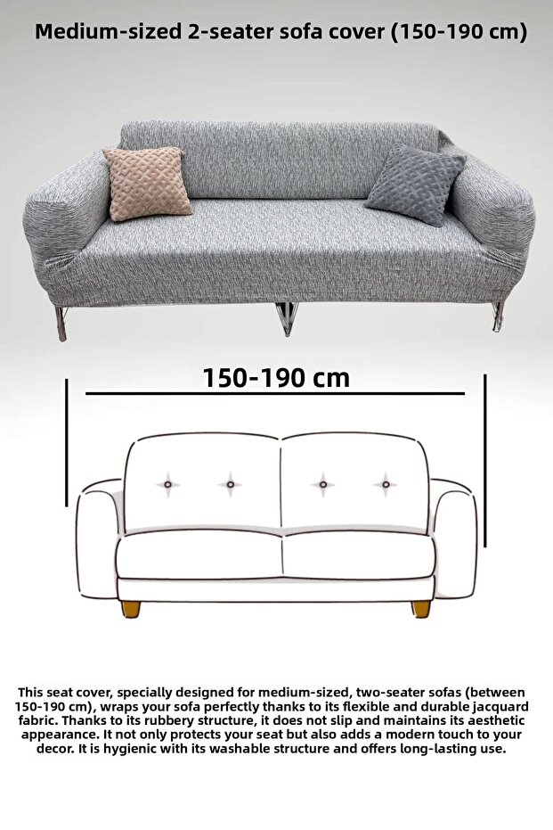Jacquard 2-Person Medium Size Sofa Cover, Sofa Bed Sofa Cover (PRODUCT PRICE FOR 1 PIECE)