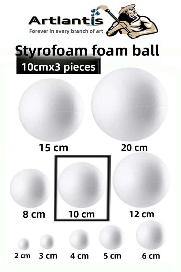 Styrofoam Foam Ball 10 cm 3 Pcs Foam Ball Sphere Balls Round Styrofoam Foam Ball School Experiment Hobby Sana