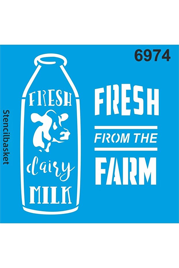 Milk Farm - Stencil Painting Template 40x40cm