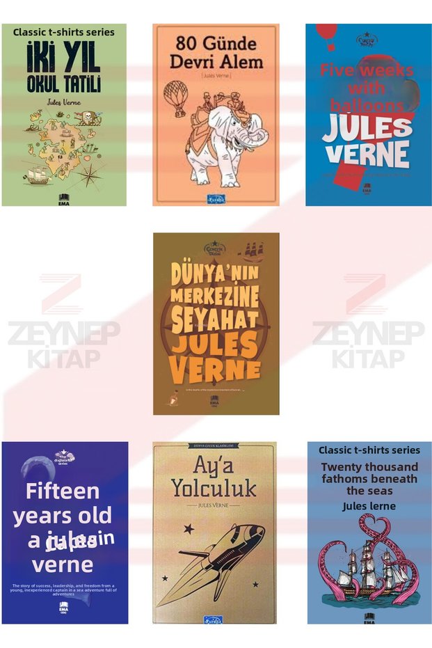 Jules Verne Çocuk Klasikleri 5-6-7-8. Sınıf 7 Kitaplık Okuma Seti