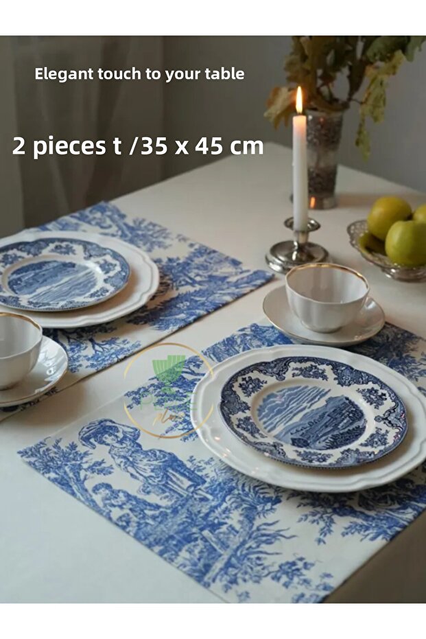 خدمة ديكور أمريكية على الطراز الفرنسي، 35 × 45 سم، 2 قطعة