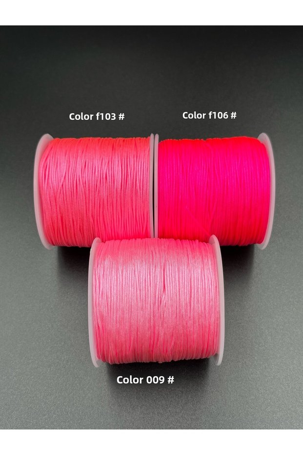 Triple Set 0.8 mm Fuchsia-Candy-Lizoz Pink Parachute String Color F106-F103-009 Jewelry Making Accessory 3X100 M)