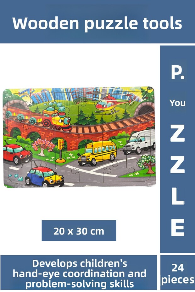 Premium Fun Educational Visual Perception Problem Solving Skill Kids Puzzle 24 Pieces Tools - 1