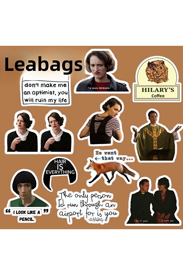 مجموعة ملصقات Fleabag - ملصقات الكمبيوتر المحمول والكمبيوتر المحمول والهاتف والمجلة الرصاصة