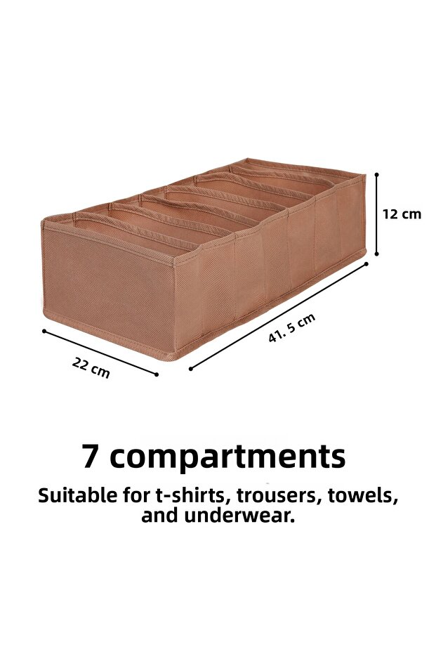 Set of 3 Beige Cabinet Drawer Inside Accordion Type Folding Laundry Organizer - 2