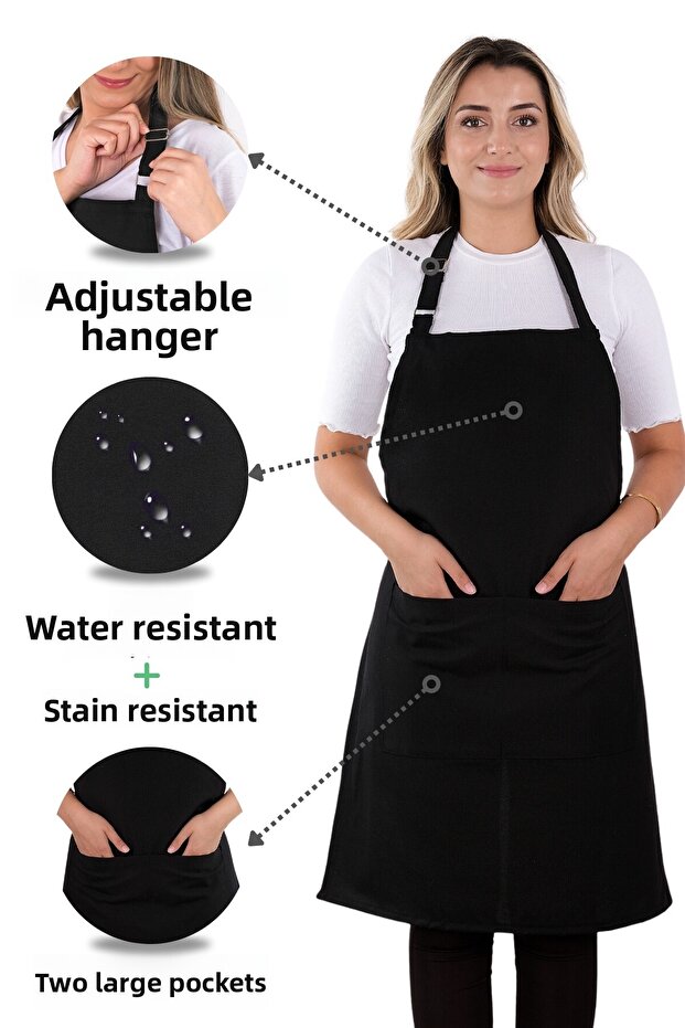 4 Simple Adjustable Strap Kitchen Aprons - 2