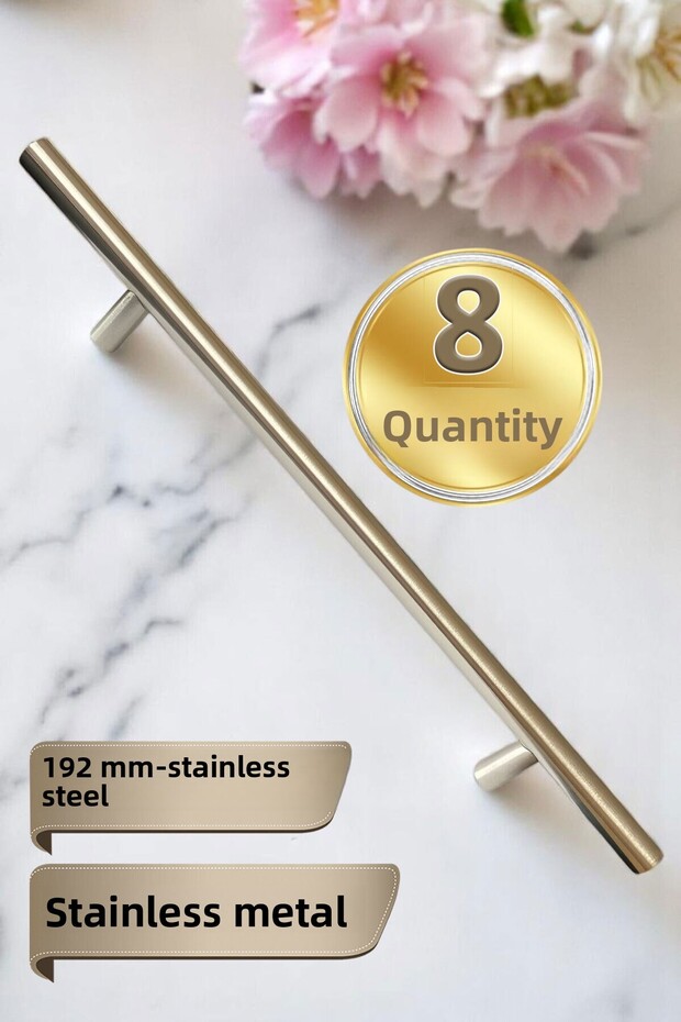 8 Pcs Oversize Handle Inox 192 mm Handle Furniture Kitchen Cabinet Drawer Cabinet Door Handle Handle Metal Handles