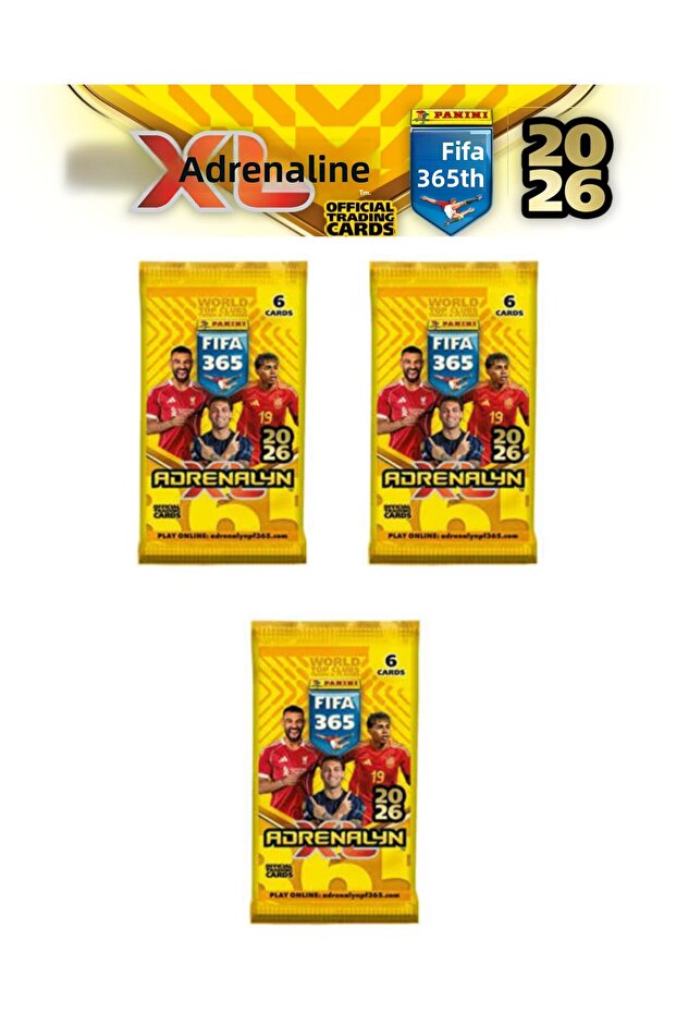 Officially Licensed Panini Fifa 365 Adrenalyn XL ™ Trading Cards 3 Pack (18 Cards)