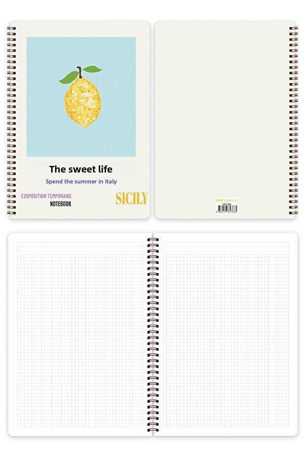 دفتر ملاحظات مدرسي مقاس A4 - 80 ورقة، مجموعة من 4 قطع - 6