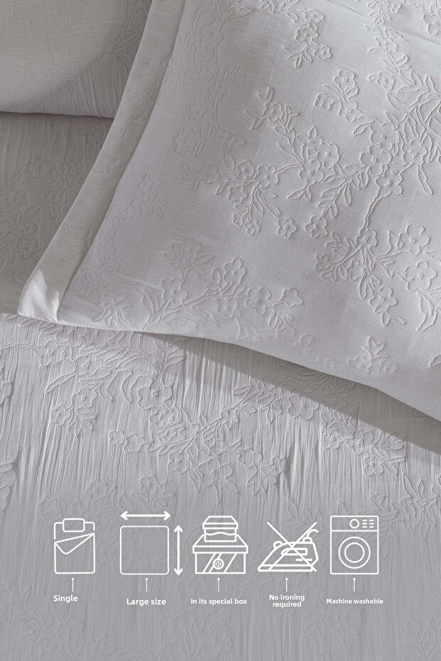 Nice Bedspread Double Size 3 Pieces (240X250 cm) Ecru - 3