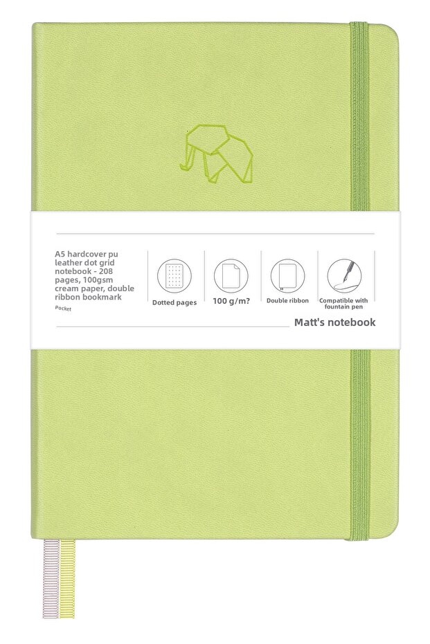 Caiet A5 cu puncte verde deschis - 6