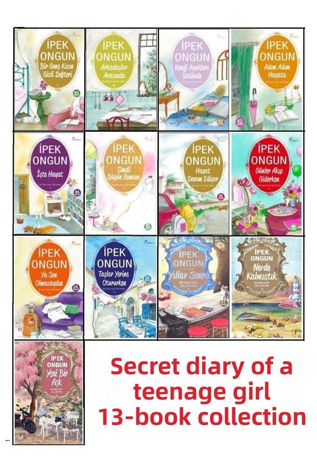Bir Genç Kızın Gizli Defteri 13 Bookshelf Full Set- ipek Ongun
