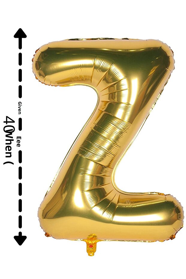 Foil Balloon Letter Z Helium Balloon 40 Cm Gold Color