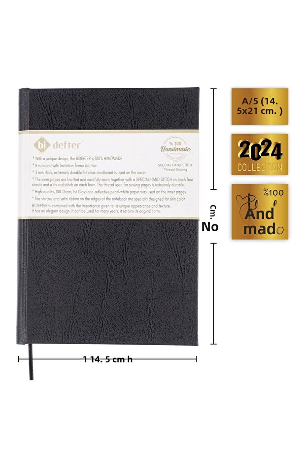 Music Notebook (KEY-Free DOUBLE KEY) 100% Handmade, Hand Stitched (THREAD STITCH) Thermo Leather (A/5)