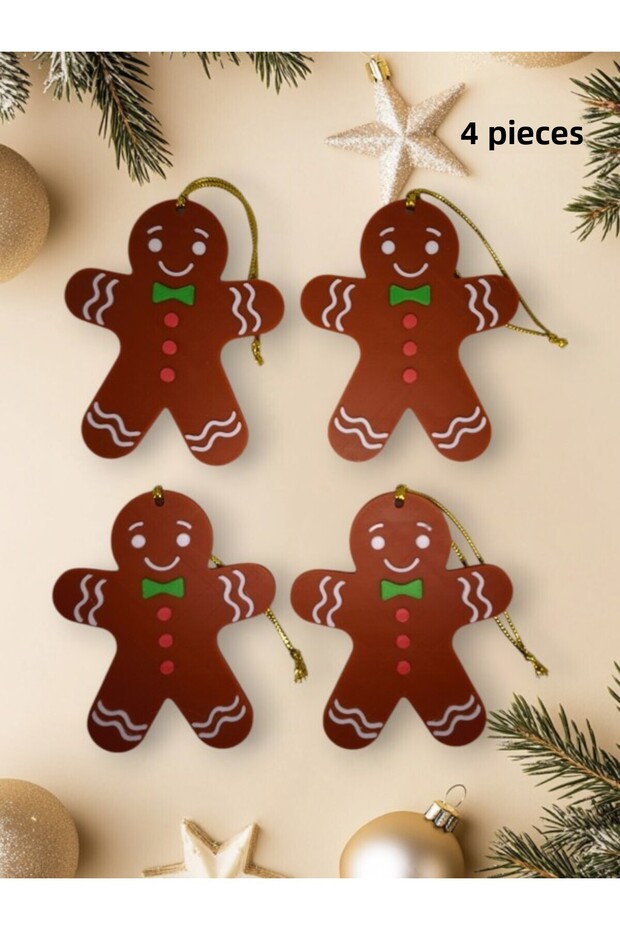 Christmas Pine Tree Ornaments Cookie Guys 4 Pieces 9 X 7 cm