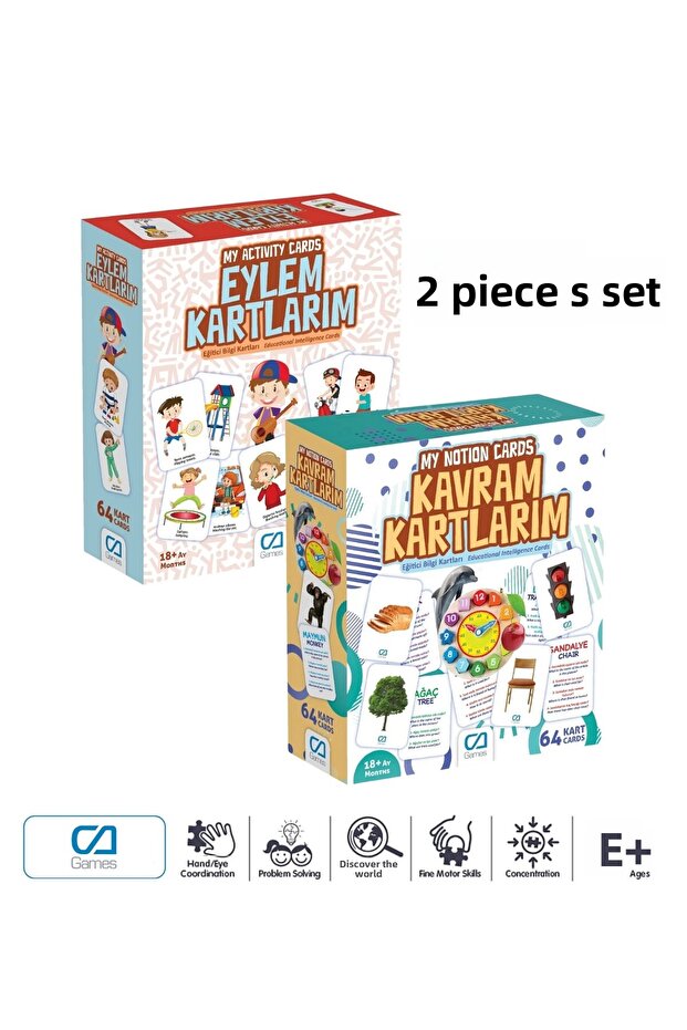 (Set of 2 Pieces) Flashcards, Educational and Circled English (+18 Months)