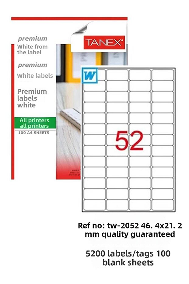 ملصق الكمبيوتر Tw-2052 46.4x21.2 مم 100 ملصق ليزر 1 حزمة دعوة شحن صندوق E